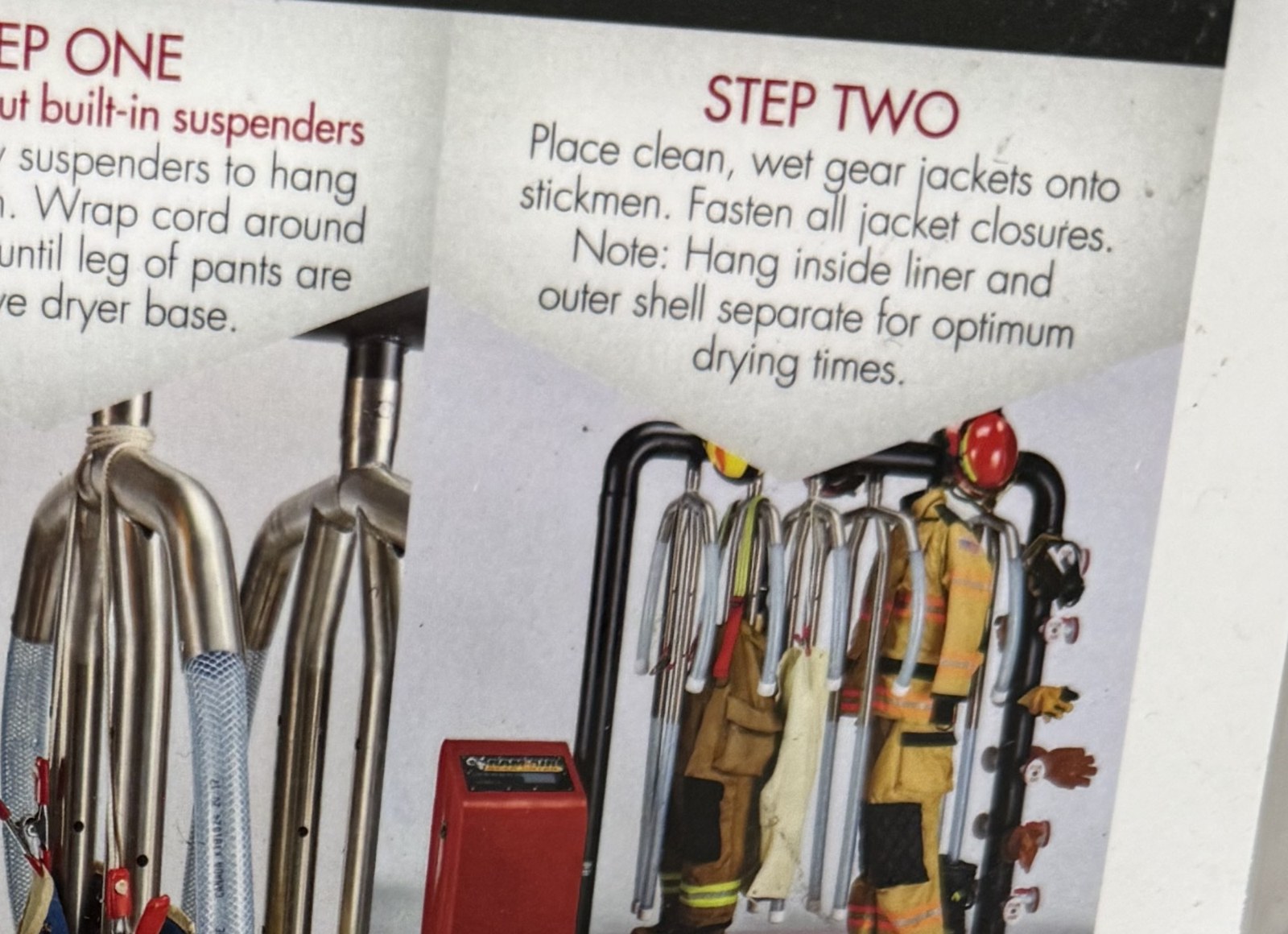 The complete Ram Air drying rack, shown on the station instruction sheet.