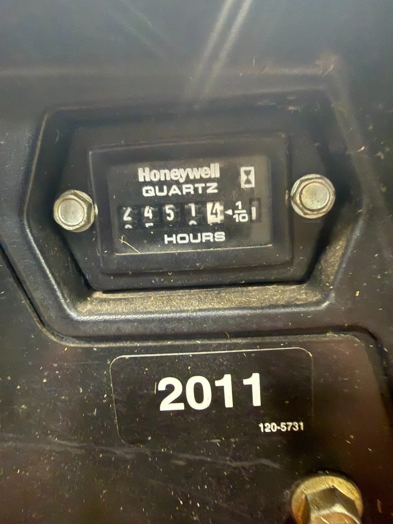 Honeywell hour meter, June 2026: 2,451.4 hours (logged at the time as 4,514; the September re-read corrected it).